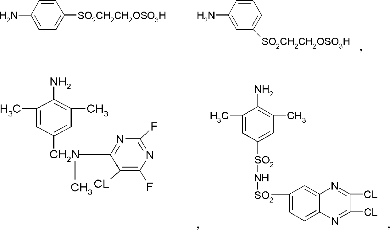 Blue active dye mixture and preparation and application thereof