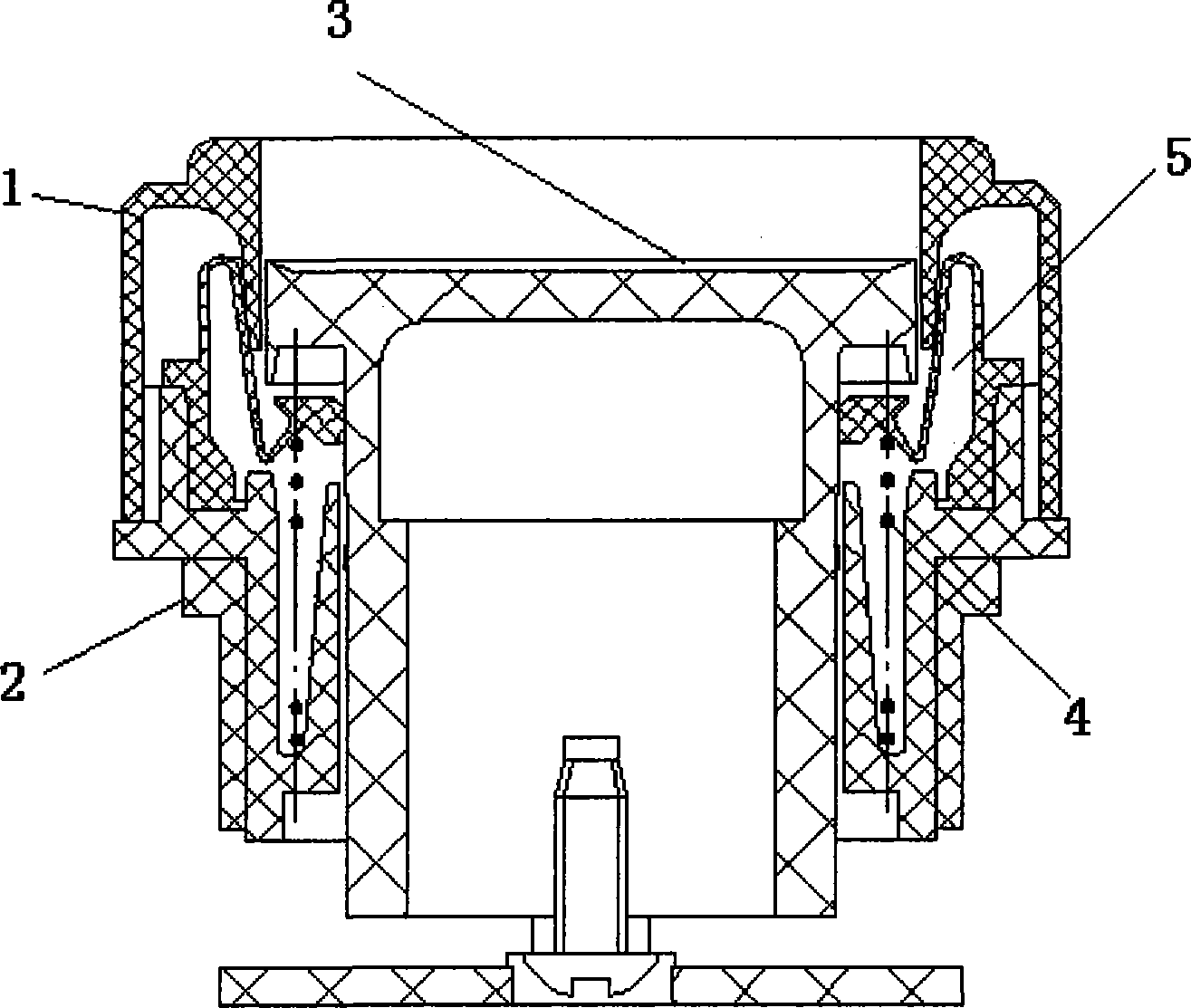 Structure of operating part of explosion prevention button head