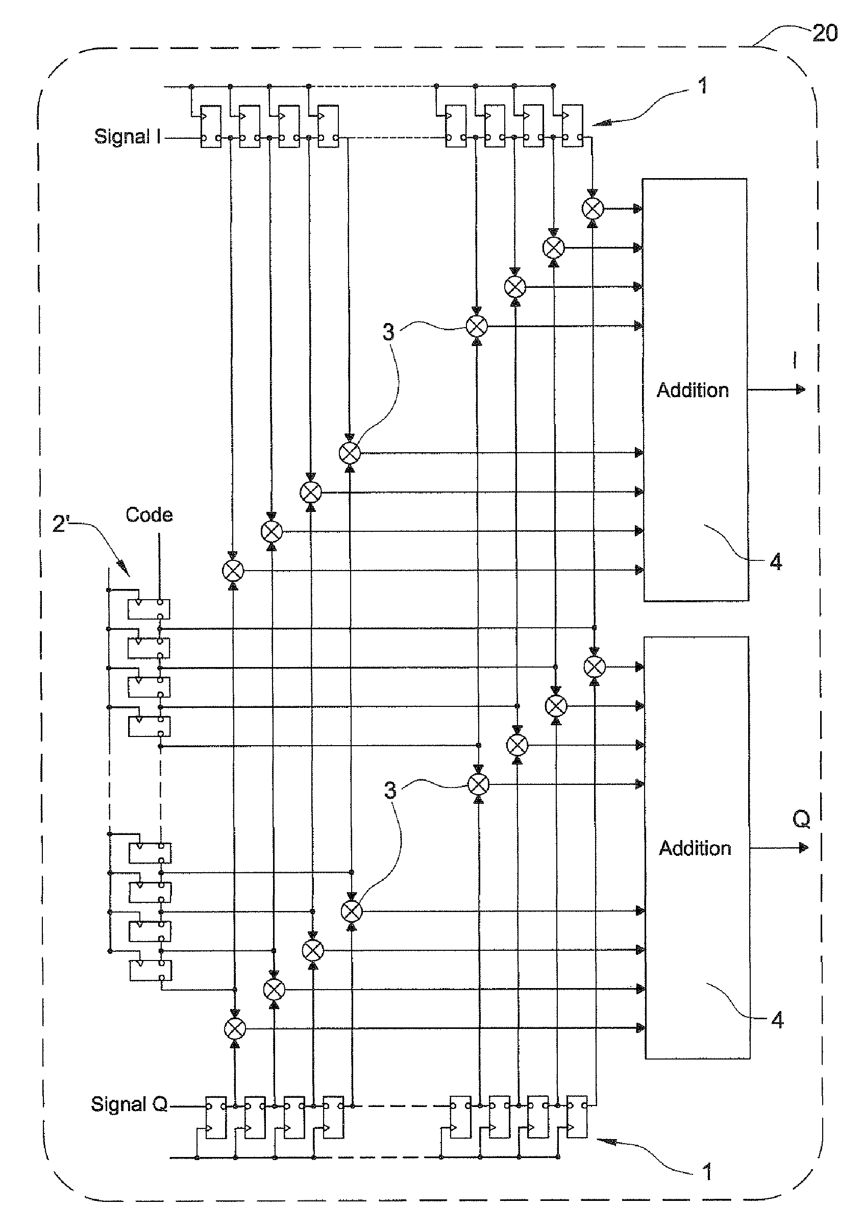 Method and device for receiving a degraded radionavigation signal