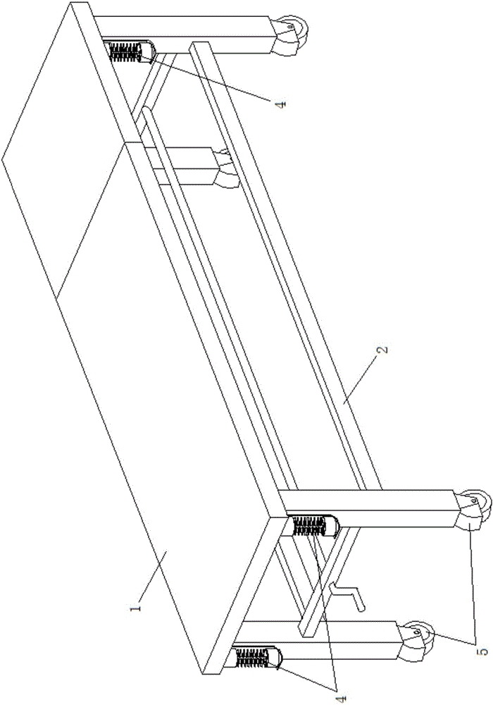 Medical flat car with damping and lifting functions