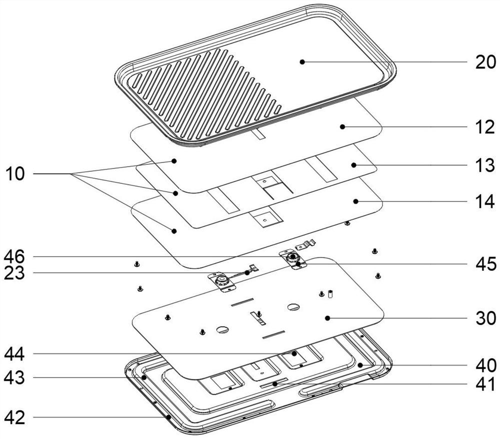 Baking heating film set and assembly process thereof