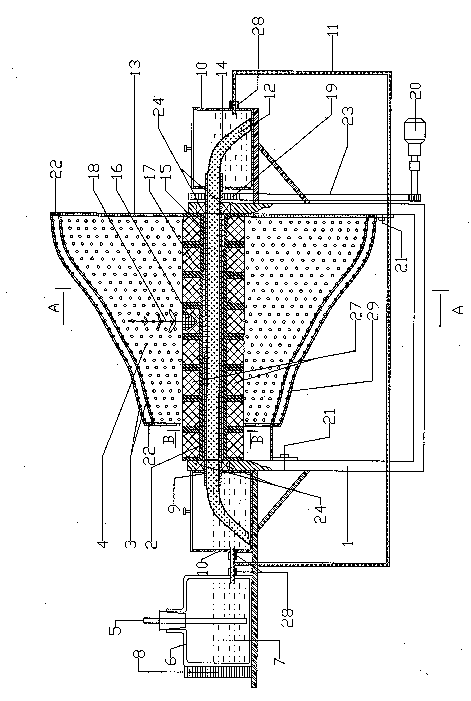 Continuous production test device of fresh plant food under simulated space microgravity effect