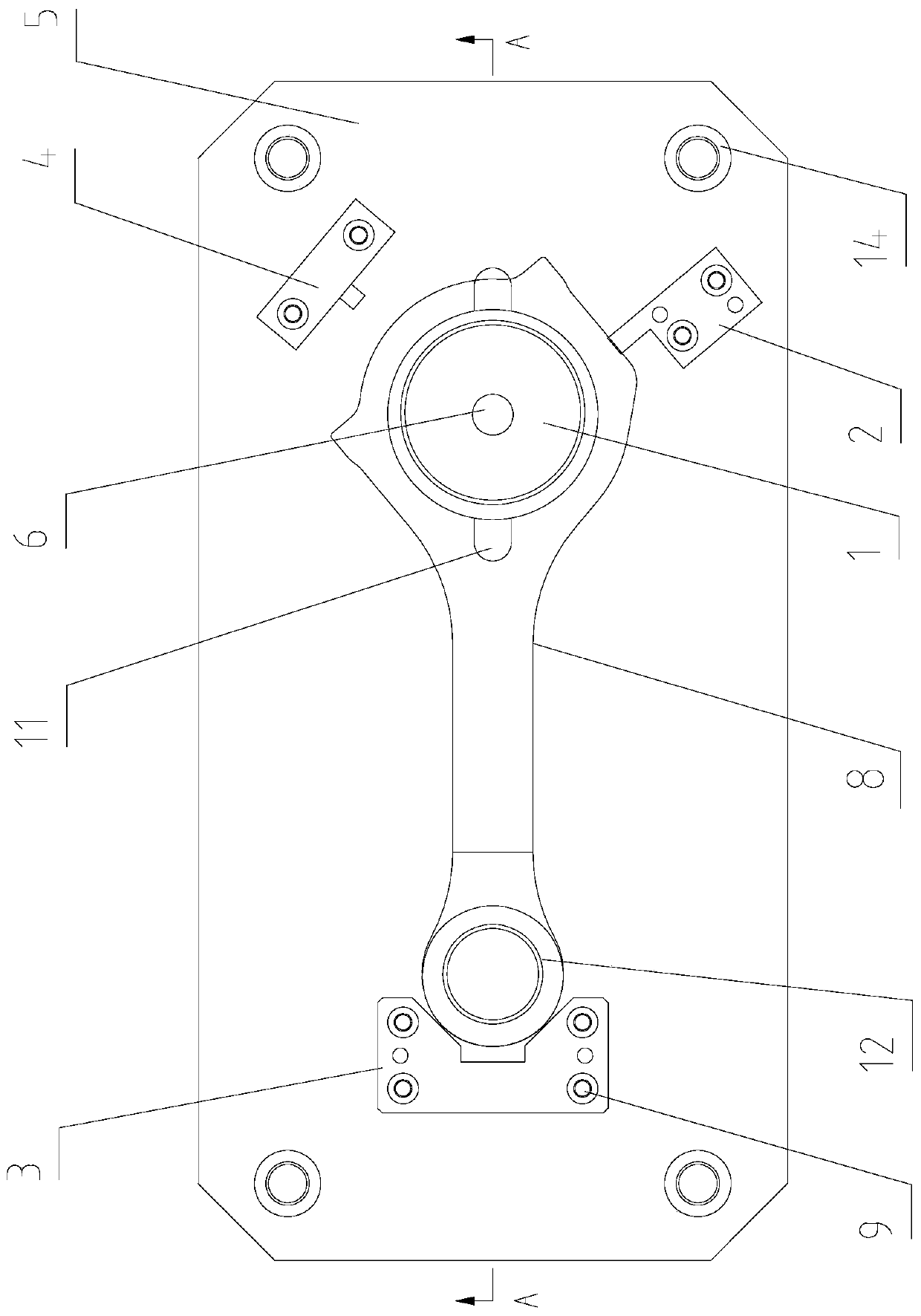 Connecting rod blank center distance detection device