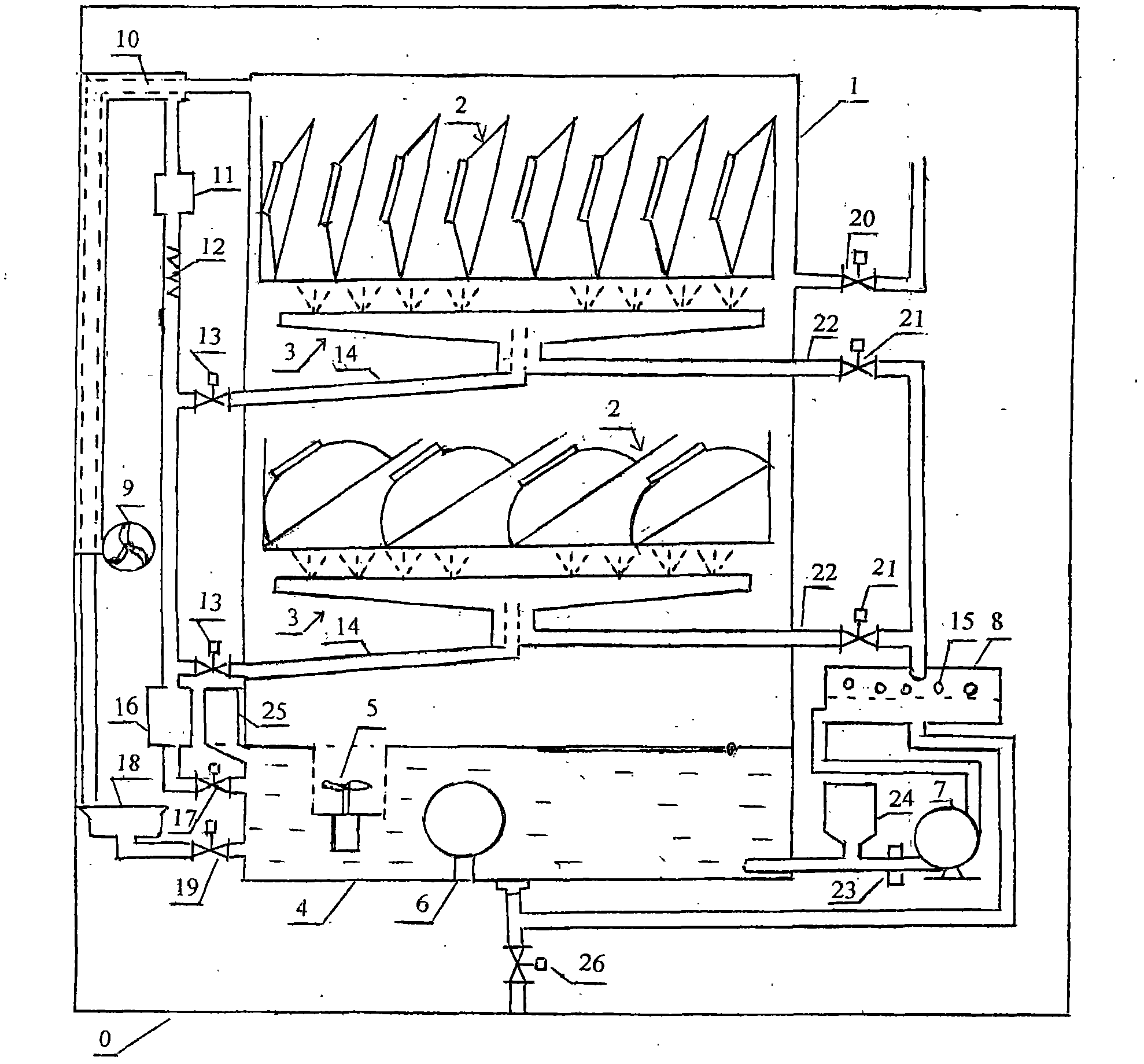 Atomizing dish washing machine