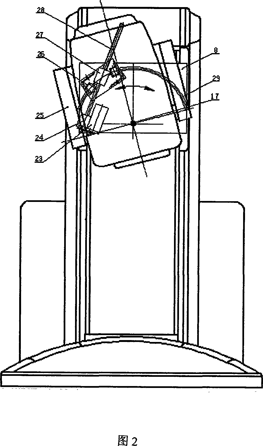 High-strength focusing ultrasonic therapy locating scanning device