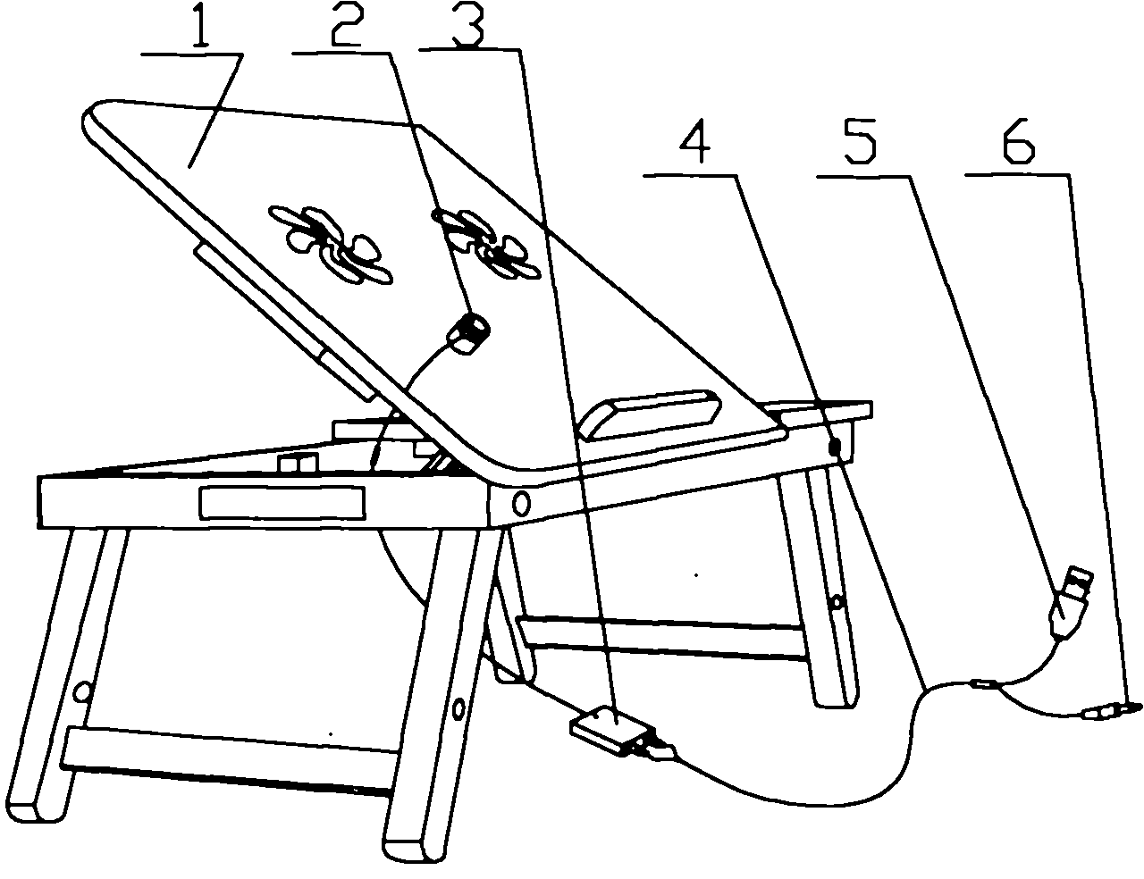 Bed computer stereo desk