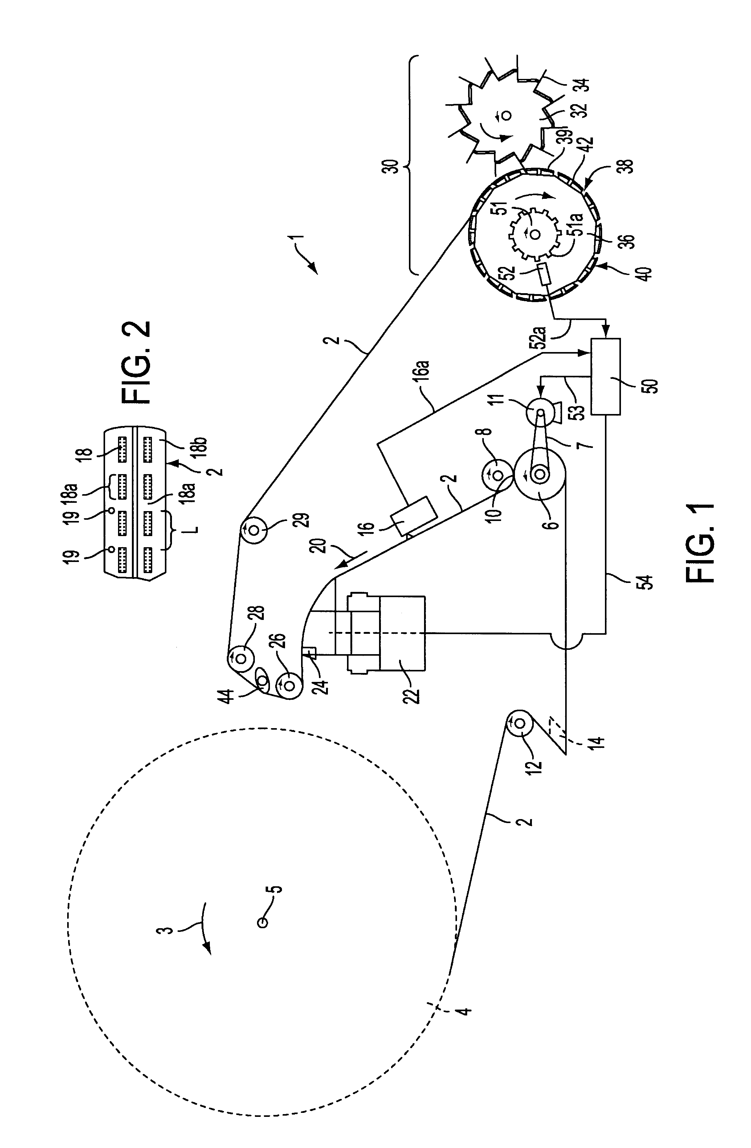 Apparatus for applying adhesive to a running web of wrapping material for smokers products