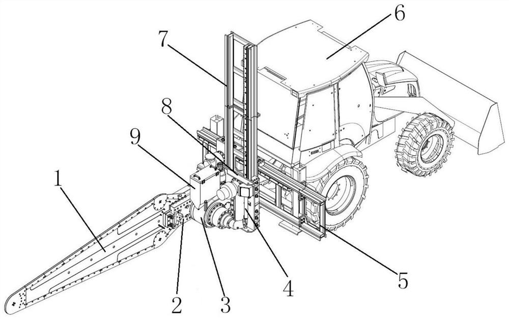 Wheel type chain arm saw