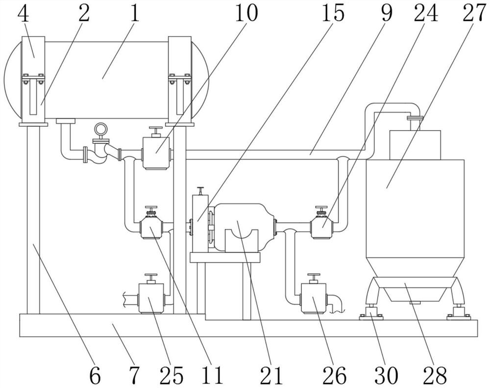 A low-pressure fuel gas filter online cleaning device