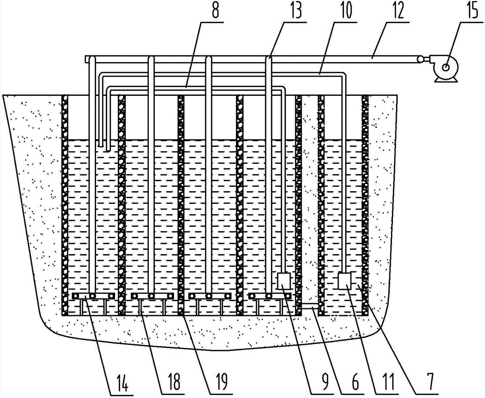 Multi-level anoxic-aerobic series-connection biochemical pool and method for denitrifying tannery wastewater with same