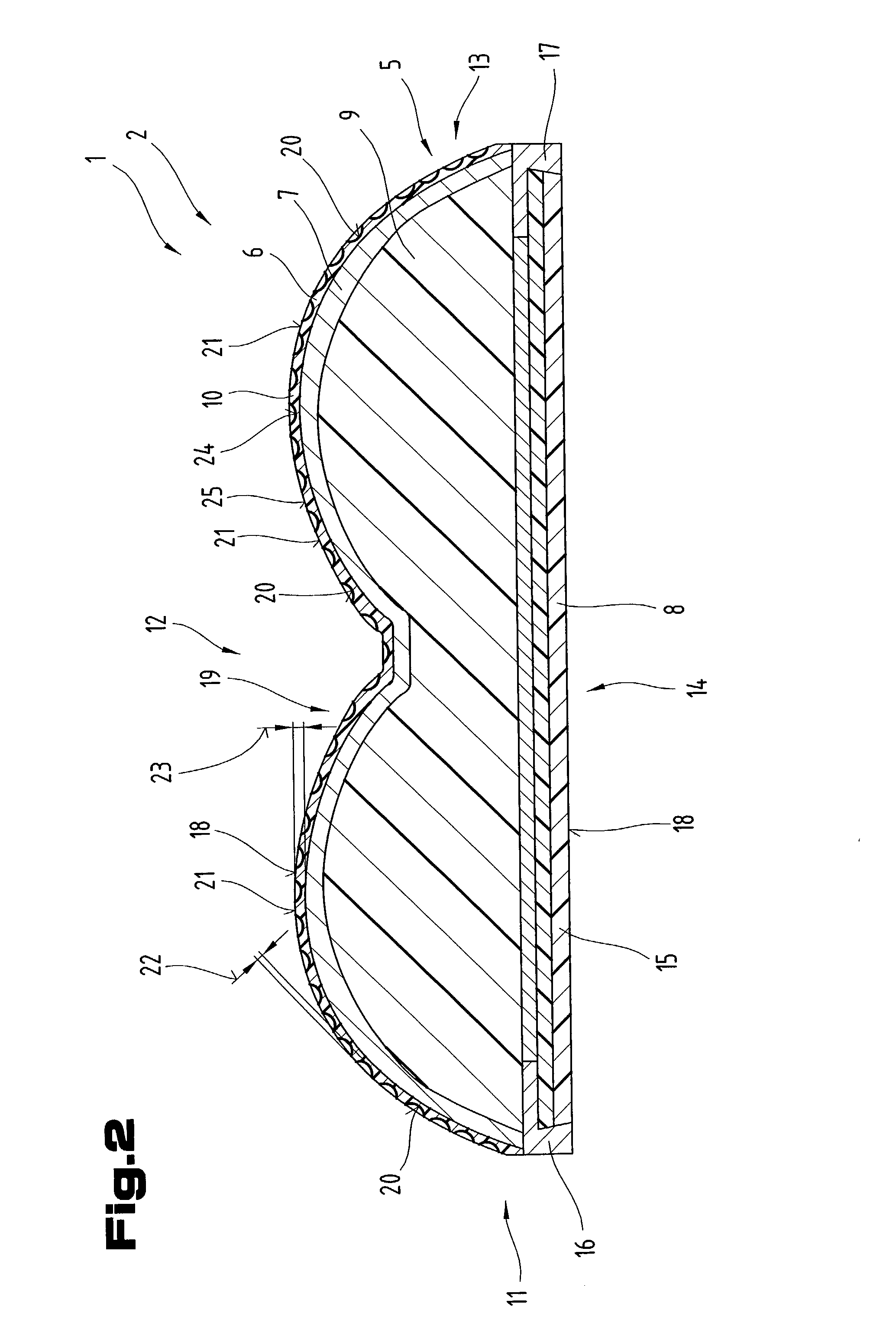 Board-type runner device and top layer and running surface lining for same