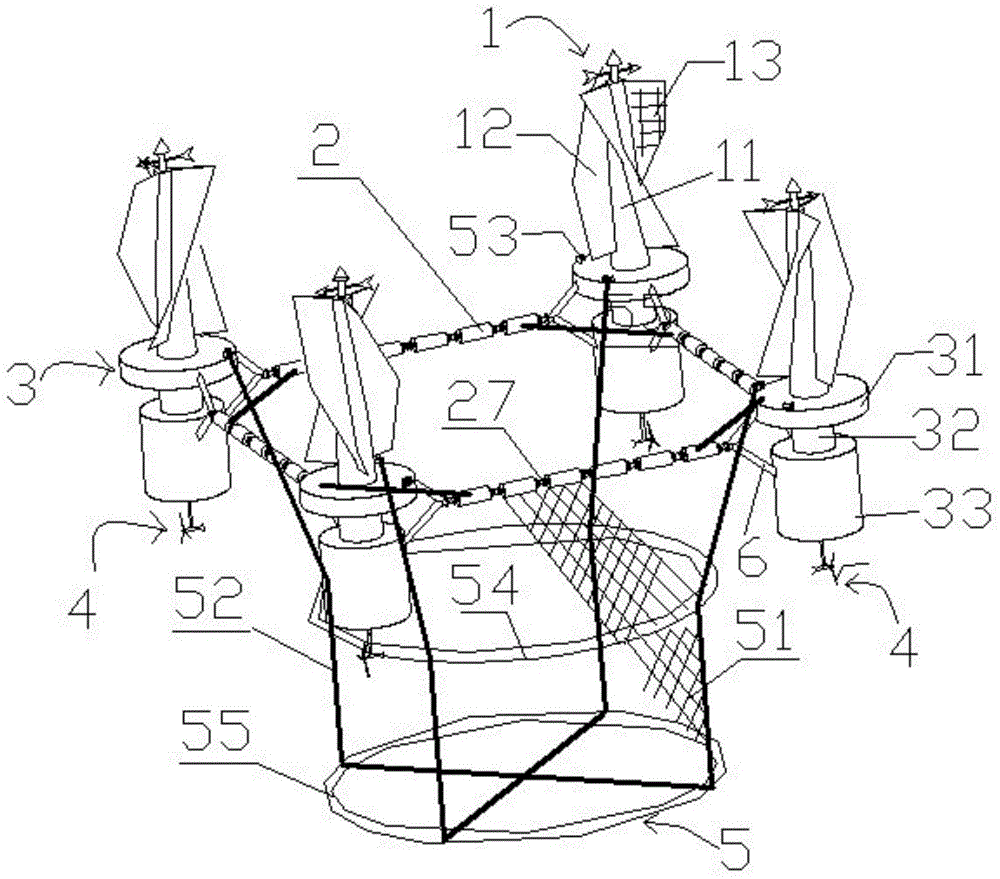 Multi-functional combined ocean power generating platform capable of being congregated and congregating group