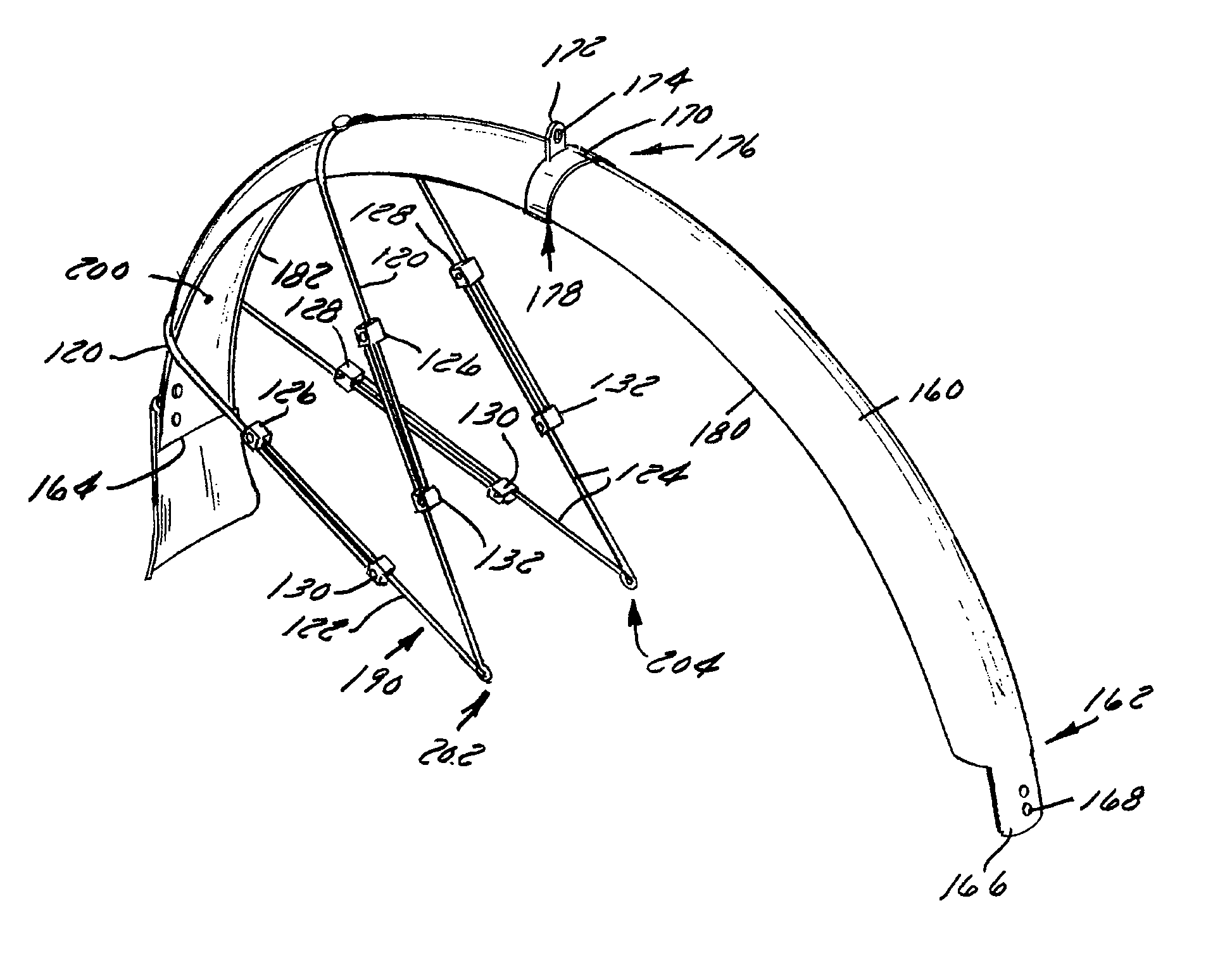 Adjustable bicycle fender assembly