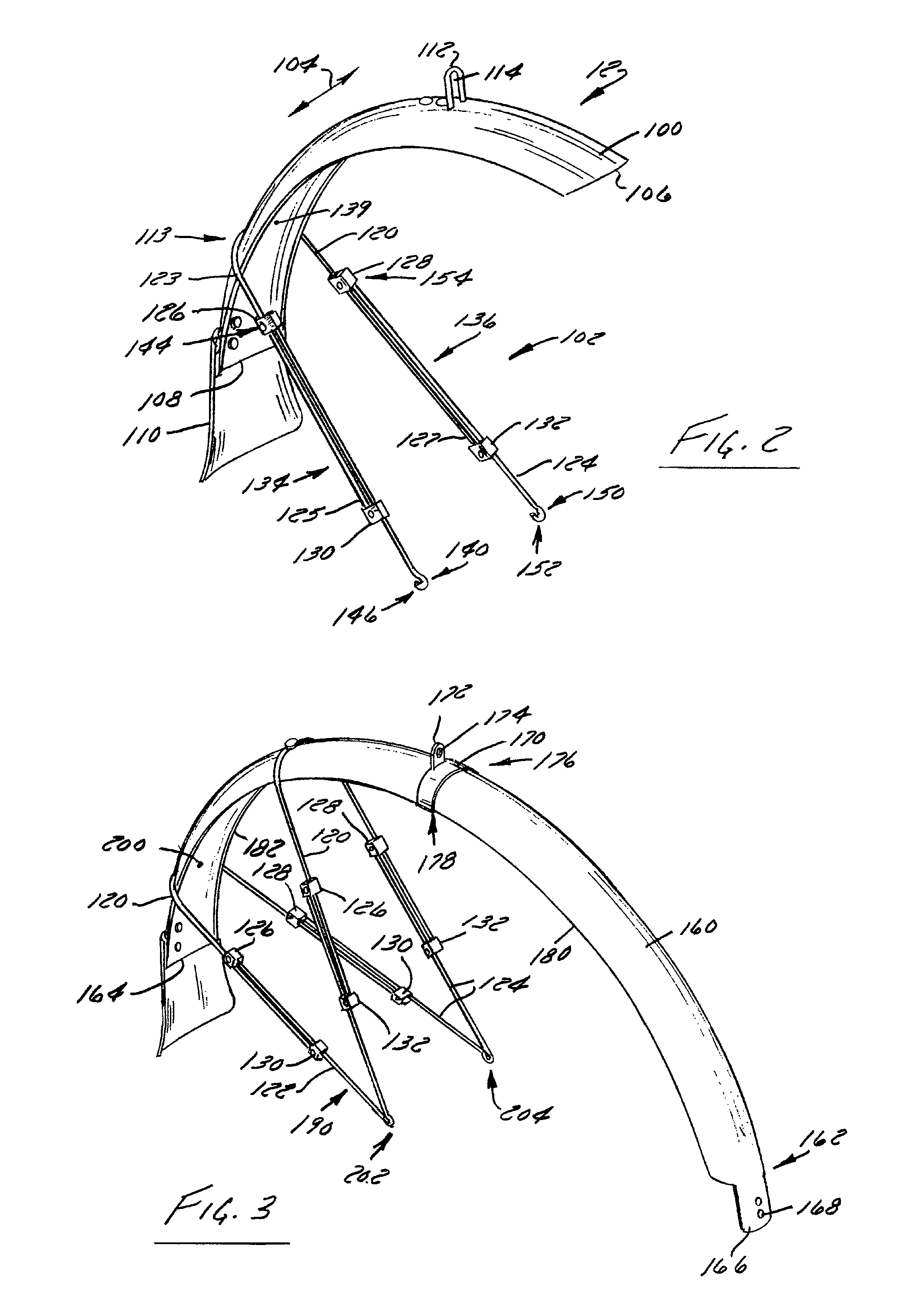 Adjustable bicycle fender assembly