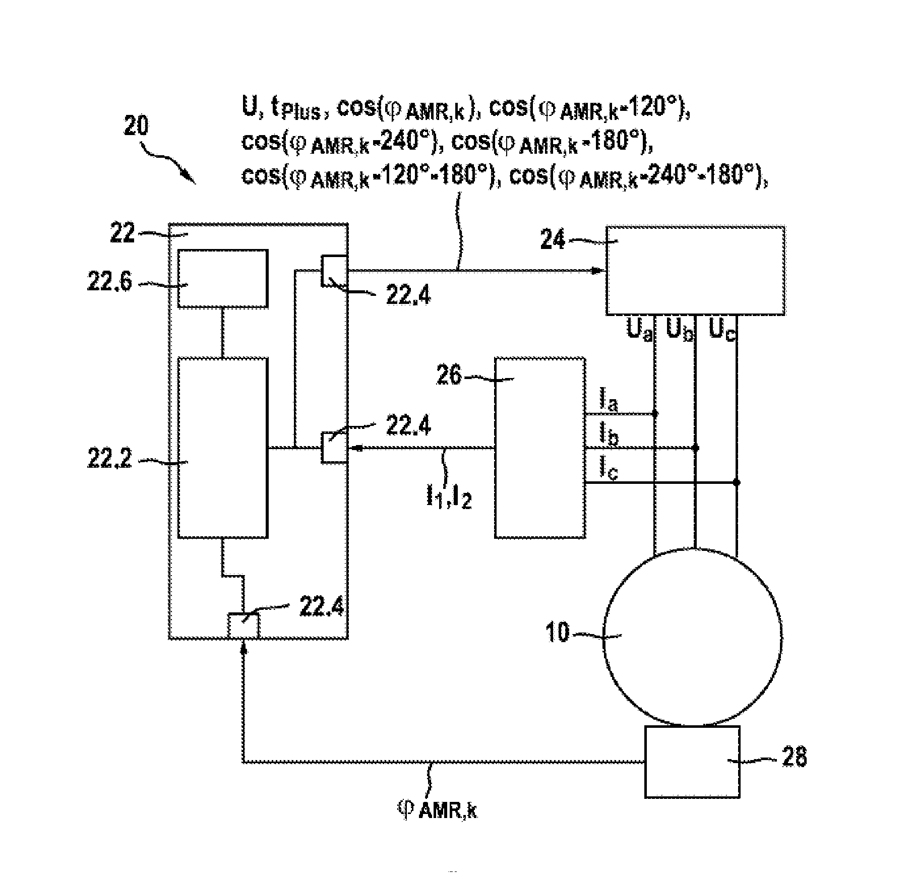 Method and device for determining a current angular position of a rotatable magnetic component in an electric drive