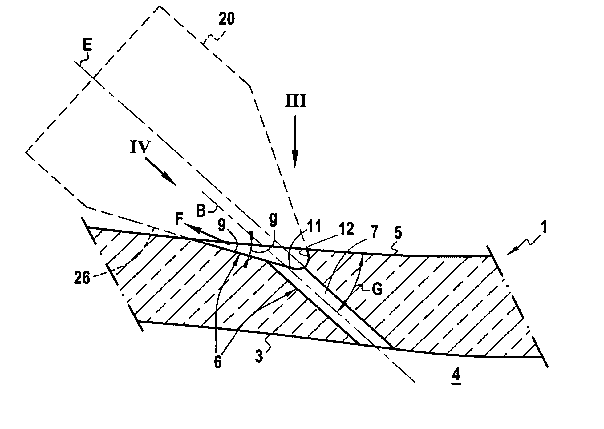 Cooling channel formed in a wall