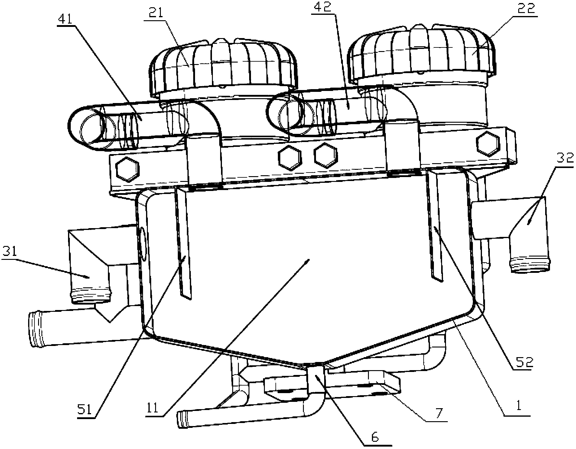 Oil and gas separation device