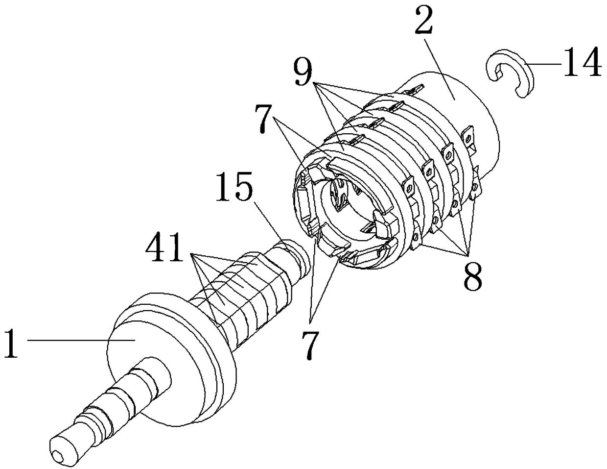 A rotary three-section balancing head earphone wire