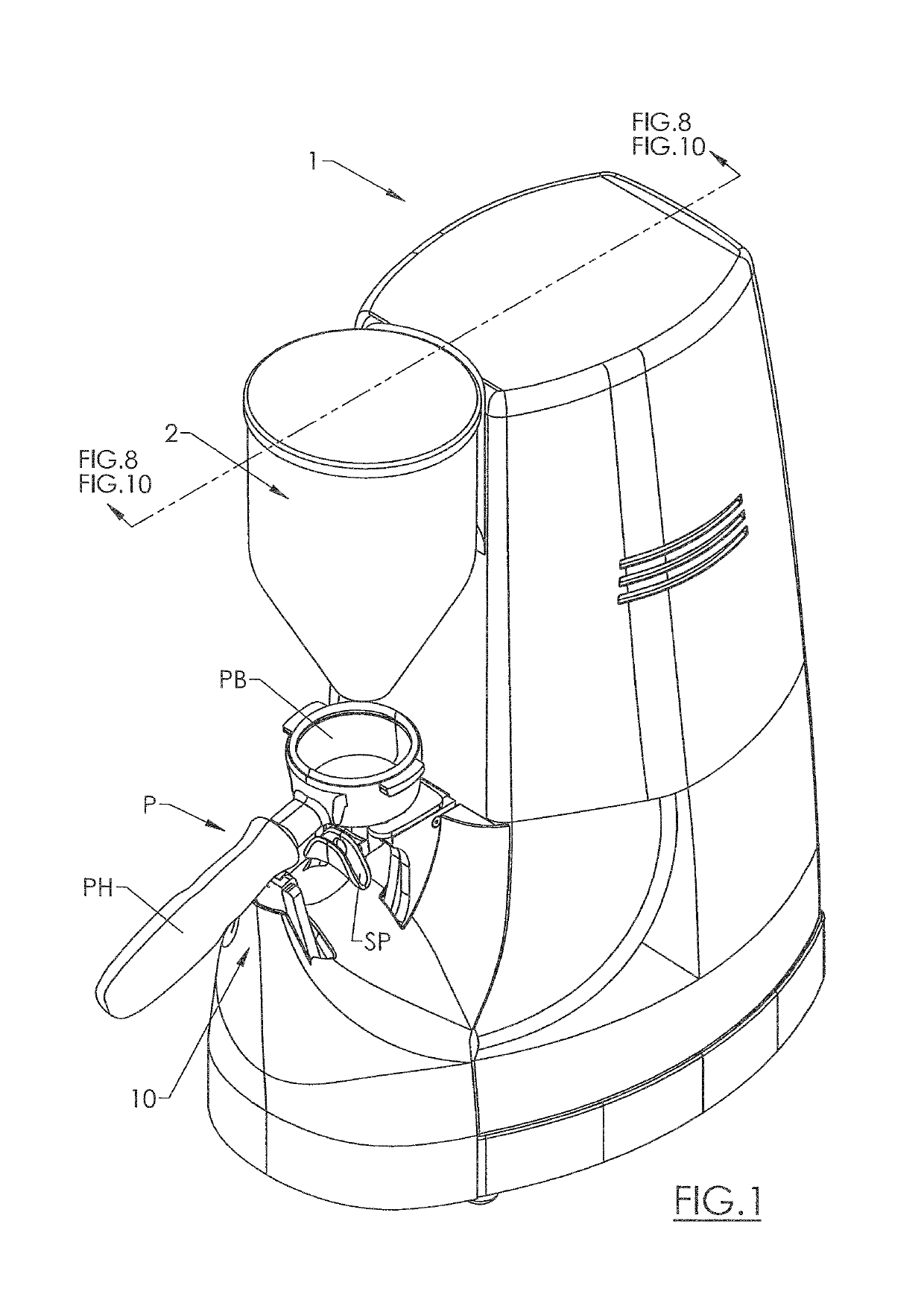 Portafilter and grounds weighing platform system and methods of use