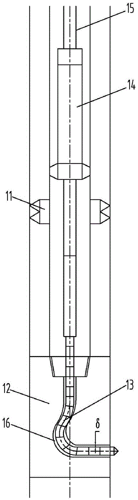 Rotary outlet device of guide device for drilling radial horizontal holes