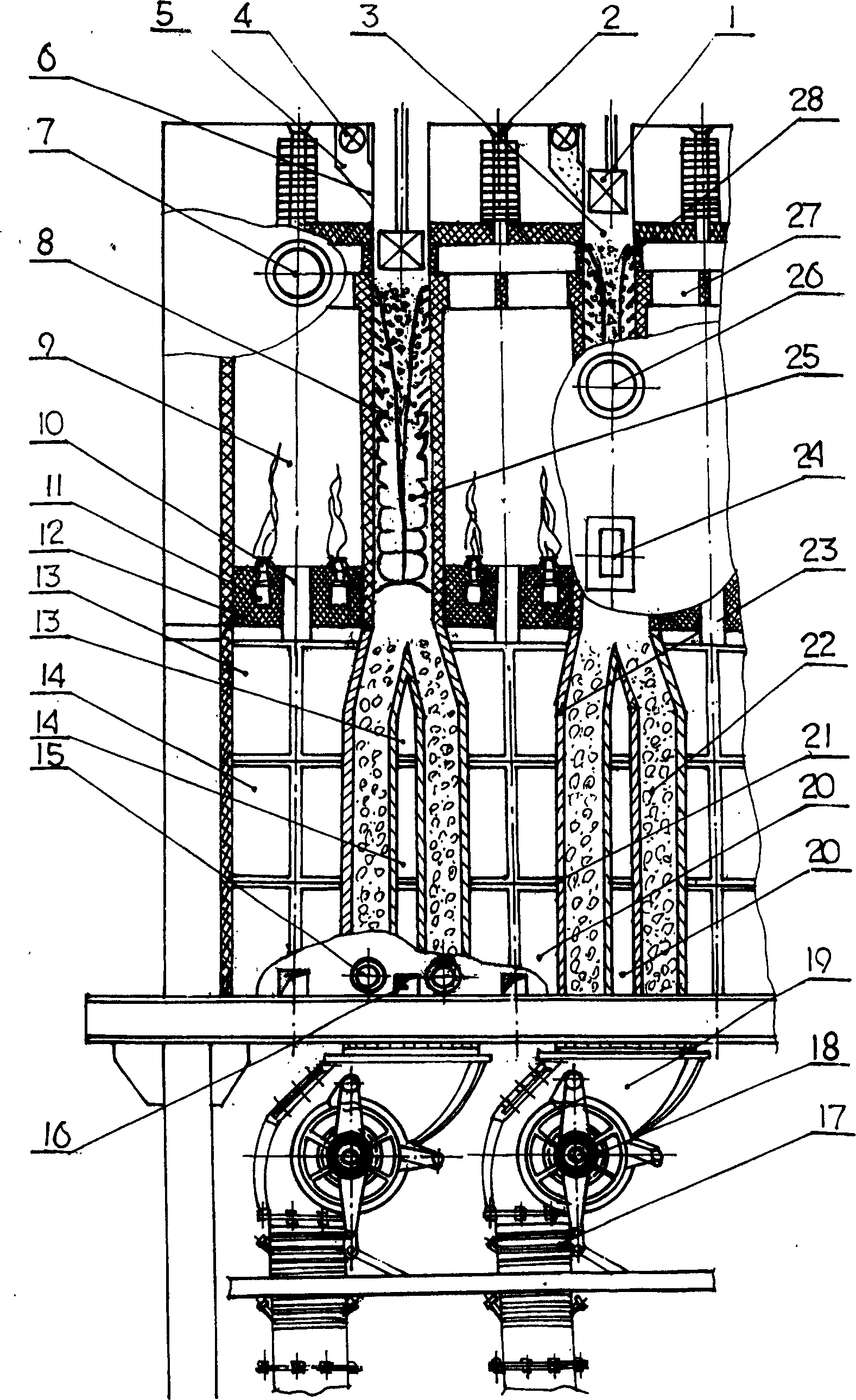 Vertical automatic cokery with cold loading and cold discharge