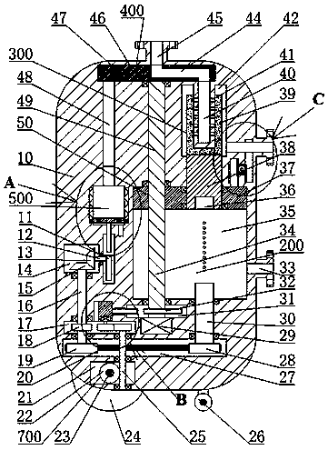 Domestic water filter with function of automatically cleaning filter element