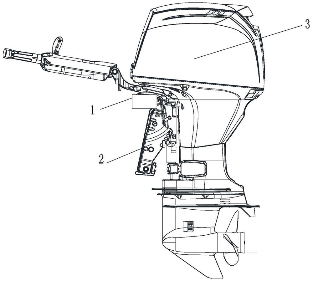 A monitoring system for tilting height of outboard motor