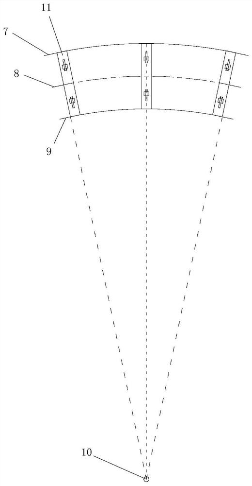 Cast-in-place reinforced concrete arc-shaped boundary beam and construction method