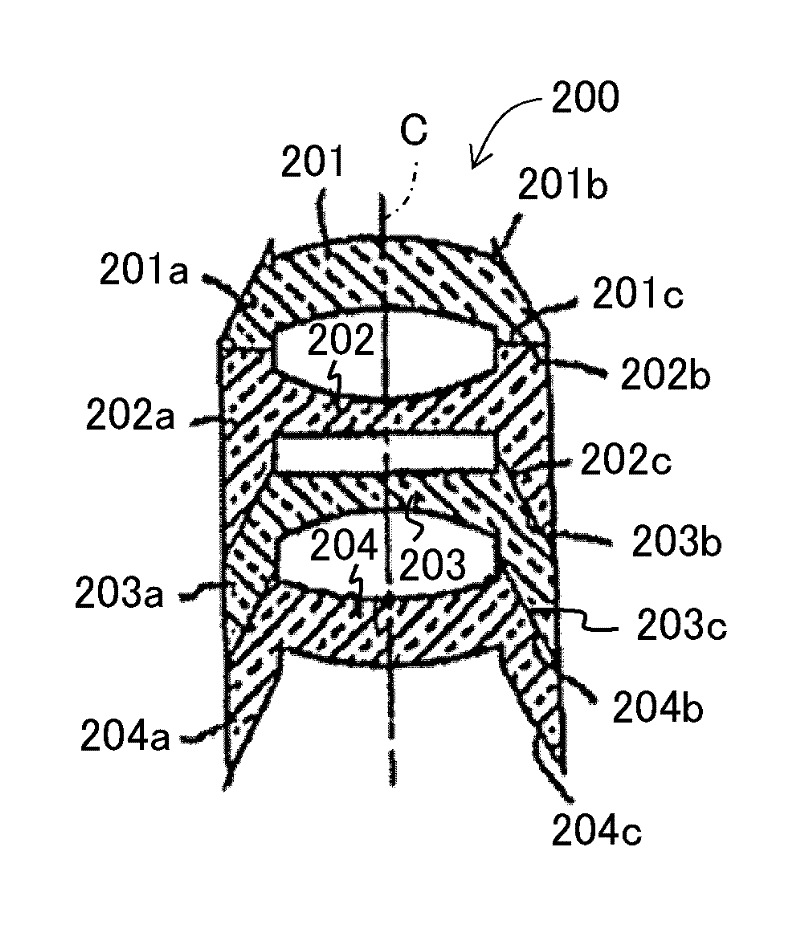 Optical element, optical element module, electronic element module, and electronic information device