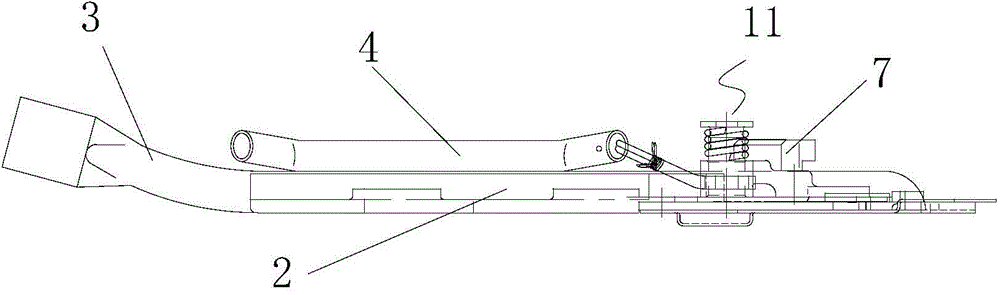 Side suction thread shearing device of industrial sewing machine