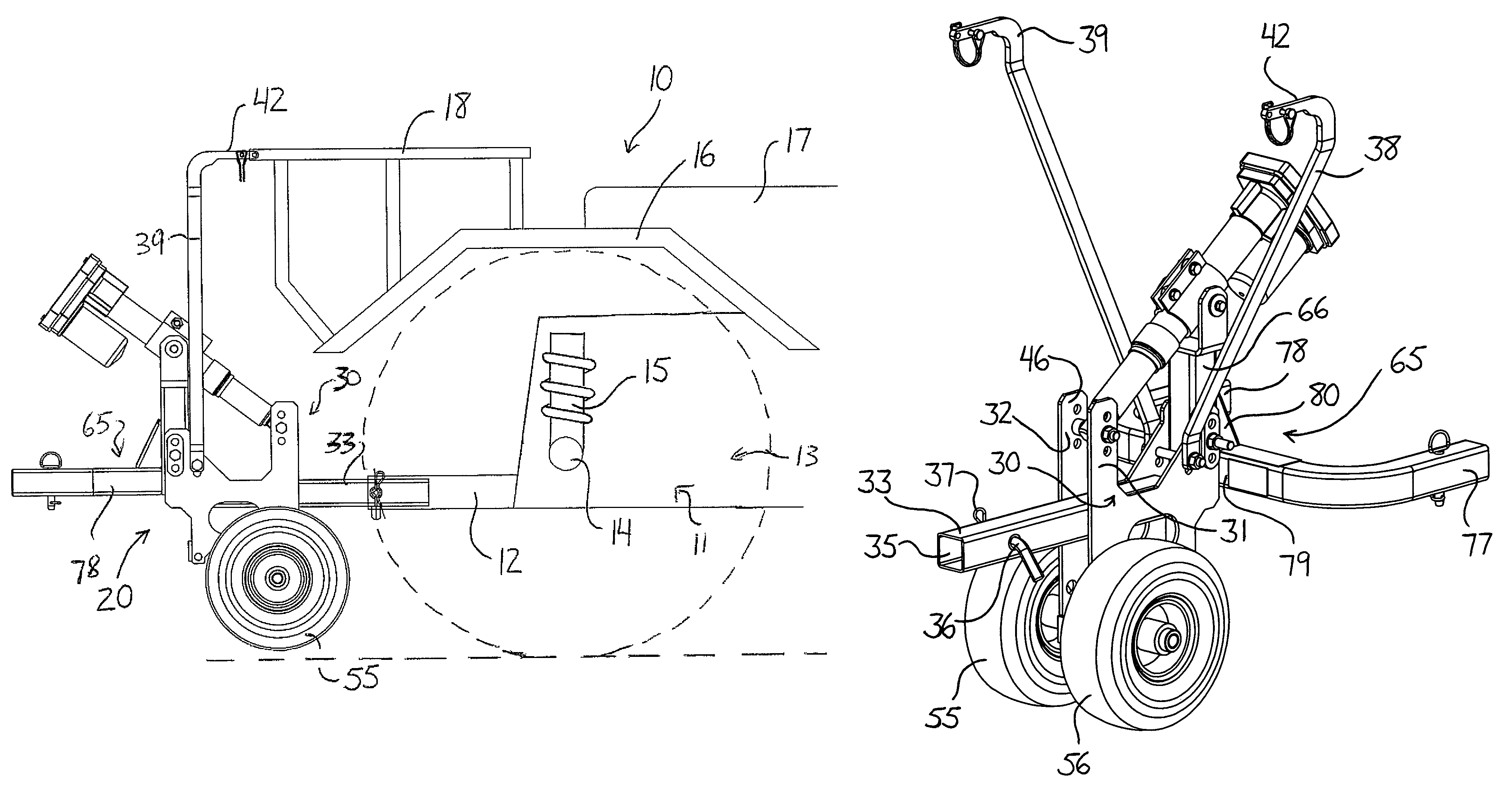 Hitch attachment for mounting of an accessory of an ATV