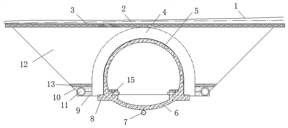 Open cut tunnel waterproof and drainage system