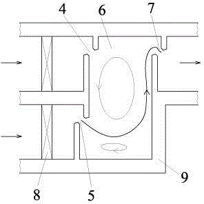 Vertical seam type fishway with bifurcation sections