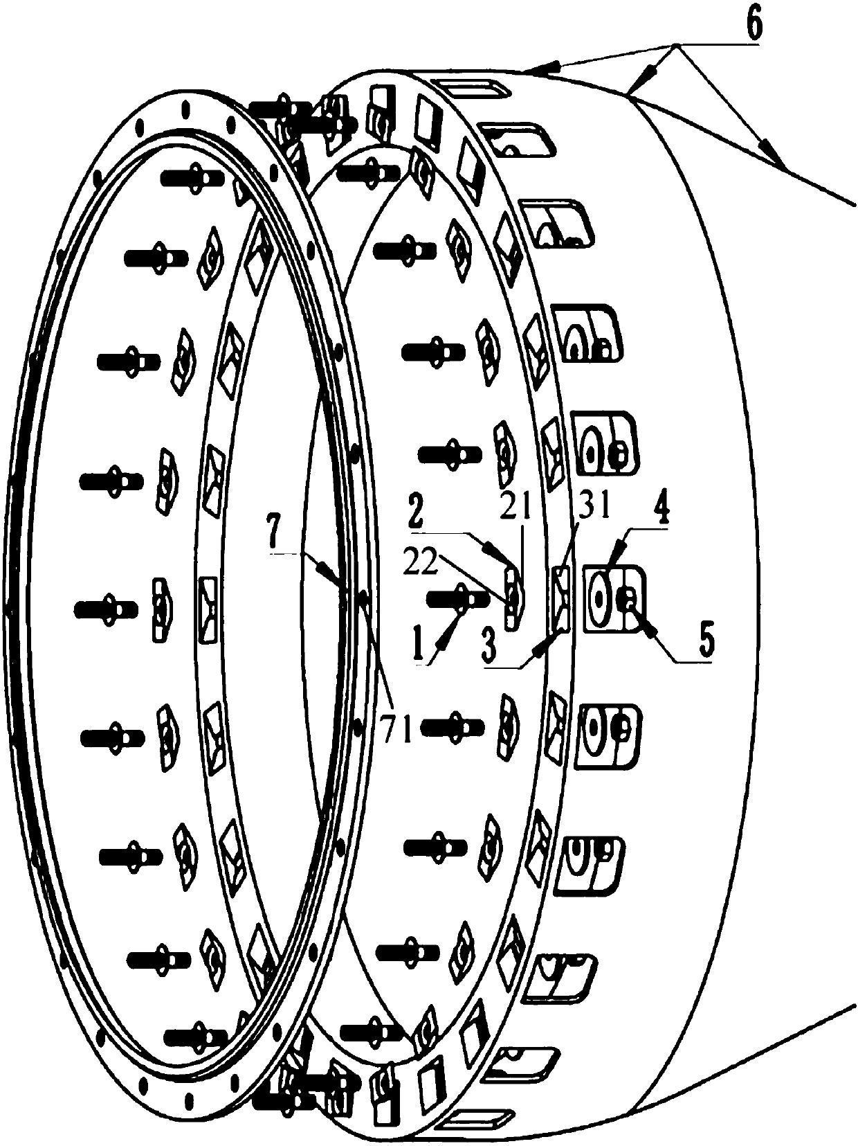 Connecting structure, and exhaust system of aero-engine comprising connecting structure