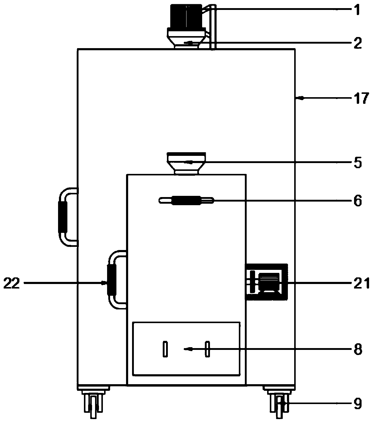 Raw material crushing device for machining