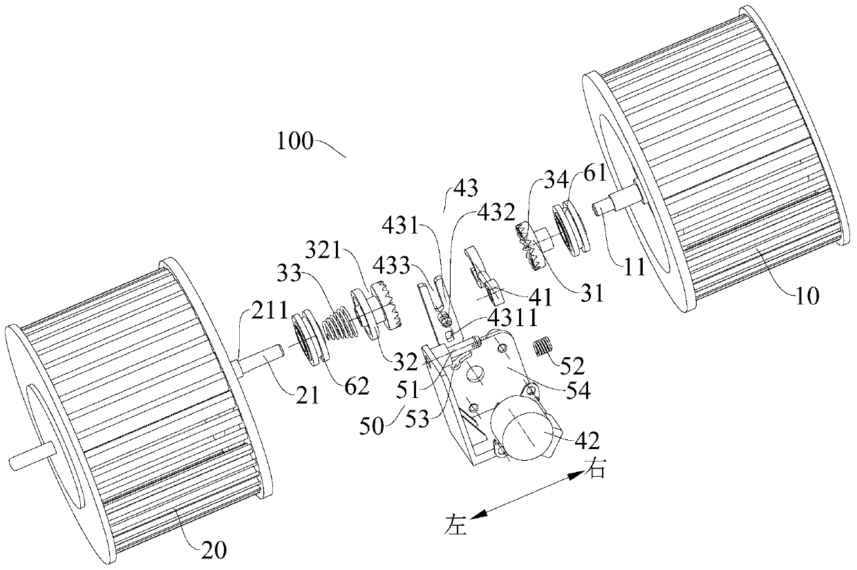 Clutch device, air conditioner indoor unit and fan assembly thereof