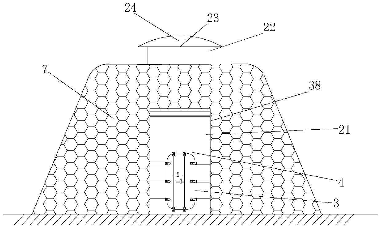 Moving explosive storage provided with liftable operation platform