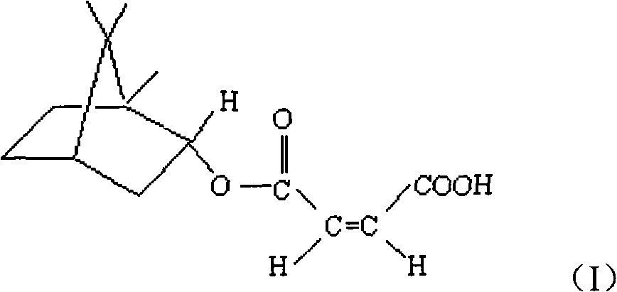 (+)-monobornyl maleinate as well as preparation method and application thereof