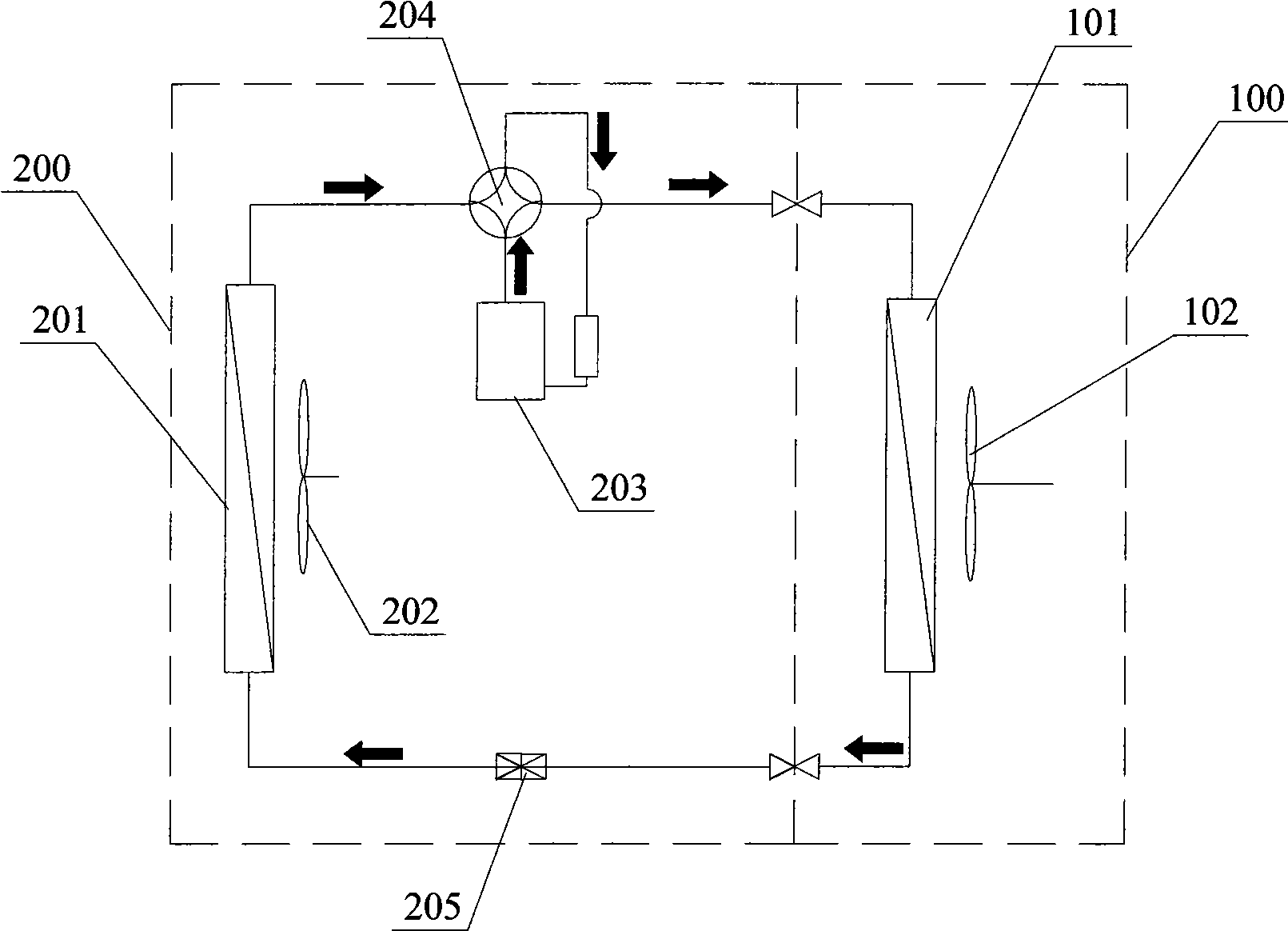 Cold and warm type frequency conversion air conditioner and defrosting method thereof