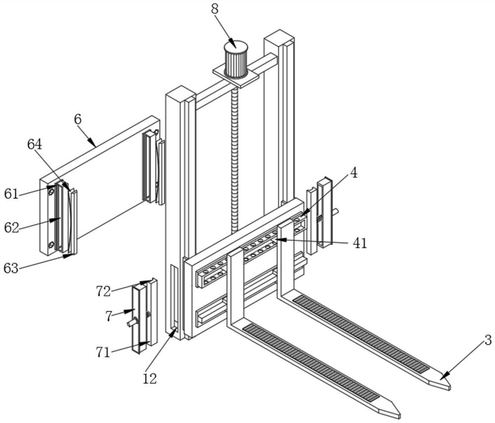 Special forklift arm convenient to mount and fix