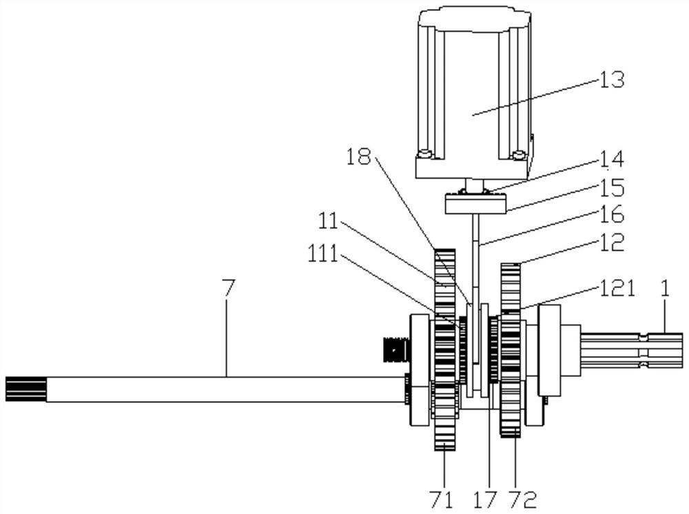 A multi-power real-time controllable output device matched with a gardening tractor