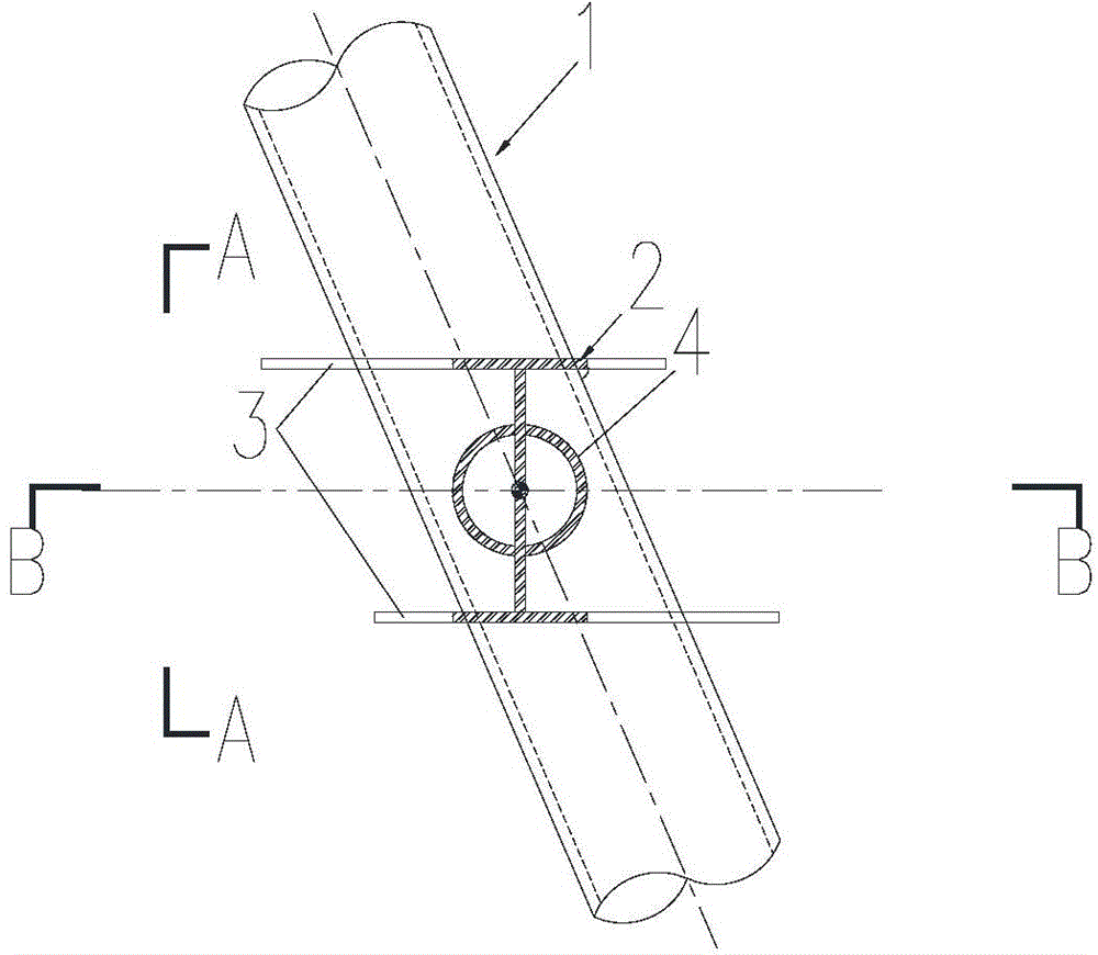 Rigid connection joint for spatial oblique insertion of H-shaped steel structure component and round steel pipe column