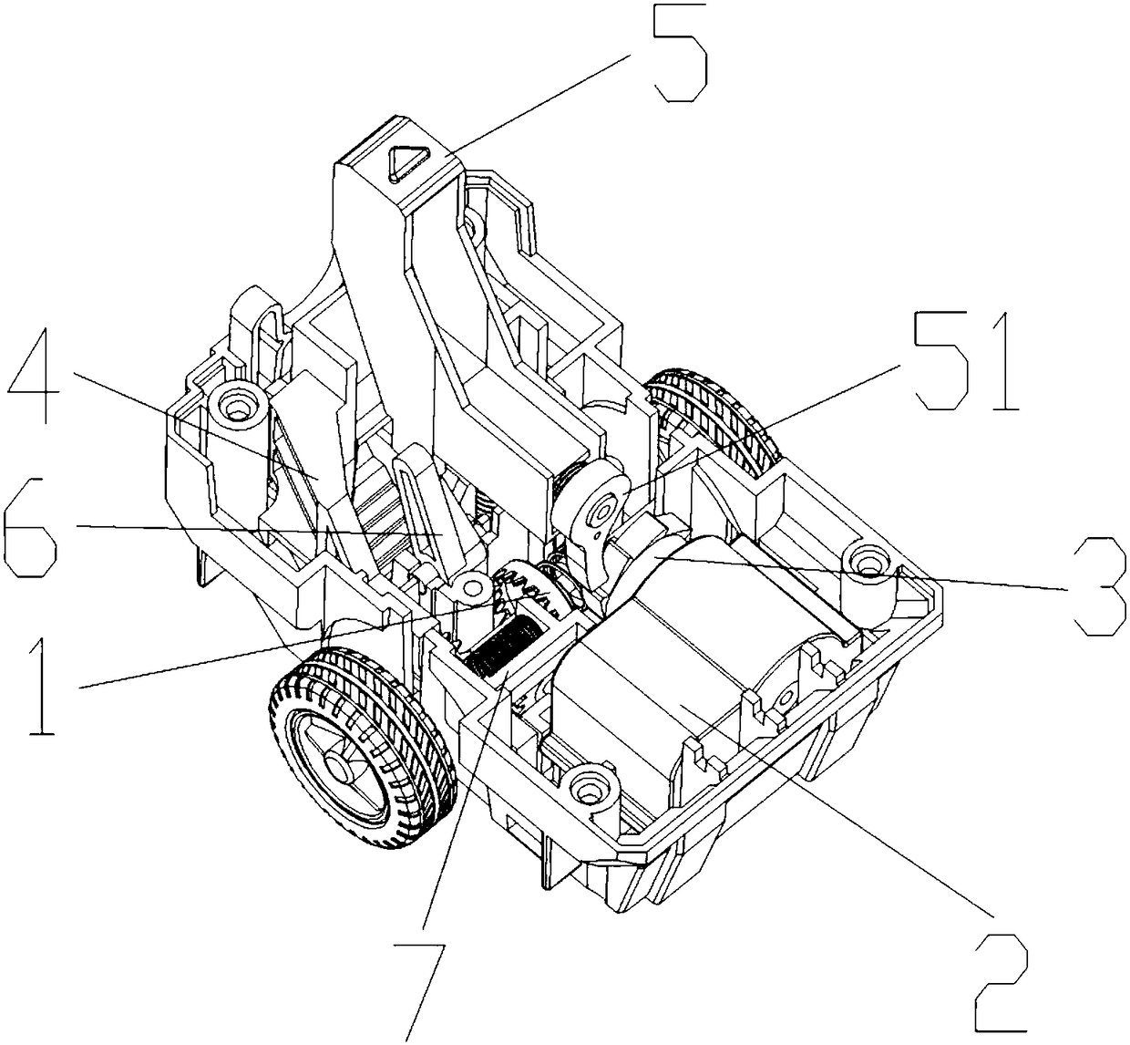 Fixed-distance running device of toy car