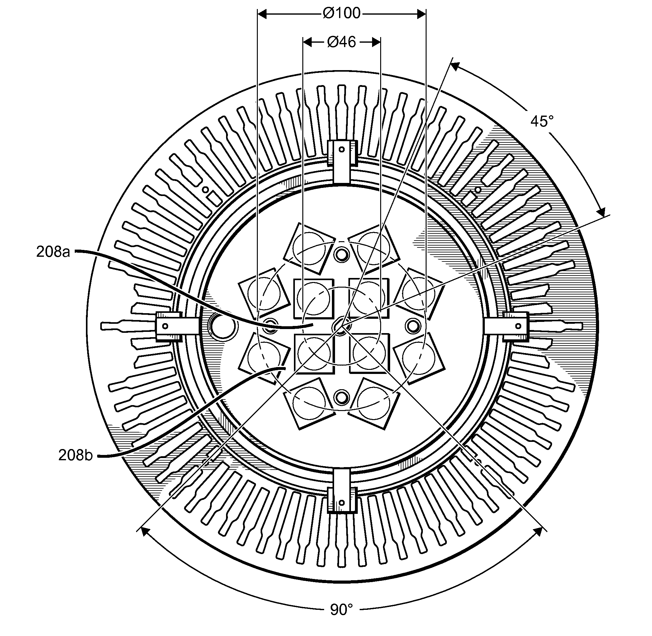 Lighting fixture with reflector and template PCB