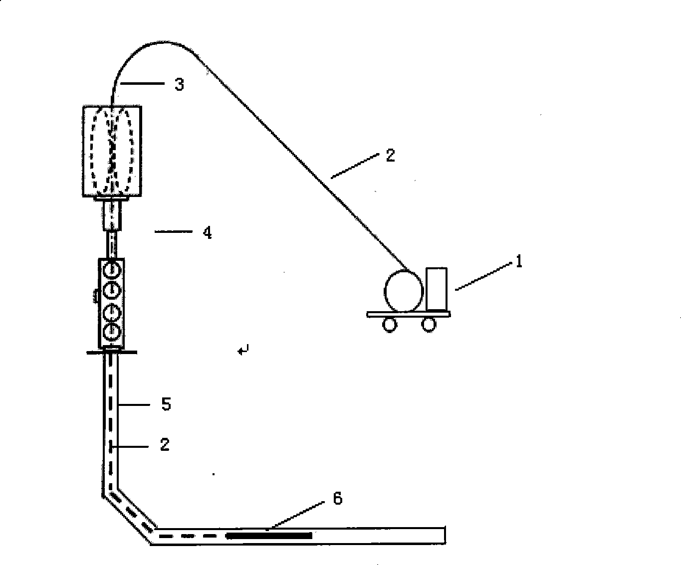 Continuous tube horizontal borehole process and device