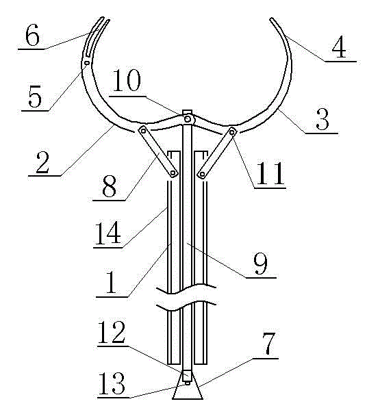 Police steel fork with self-locking, self-handcuffing and electric shock functions