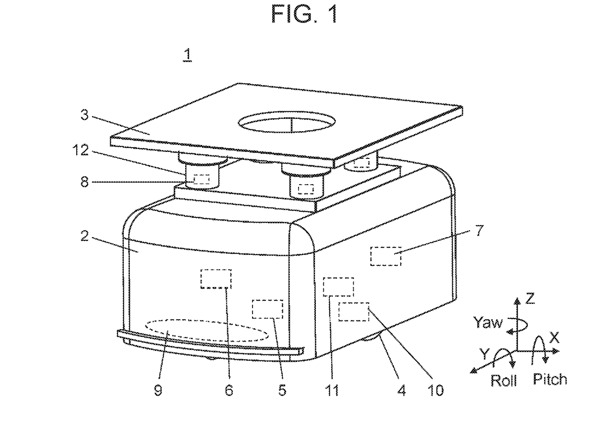 Transport device and rack mounted thereon