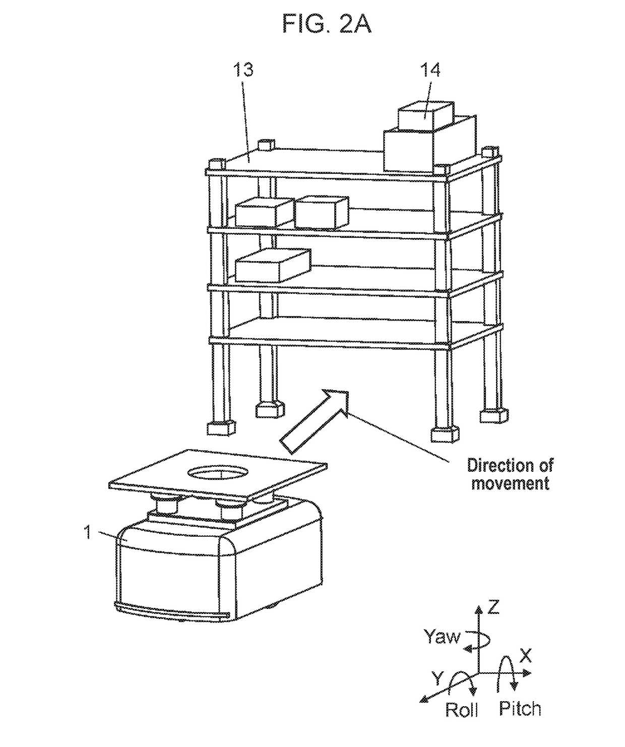 Transport device and rack mounted thereon