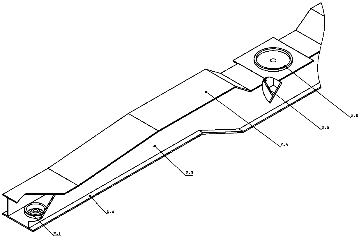 Bearing large underframe of wagon for transporting U-shaped or box type prefabricated beams