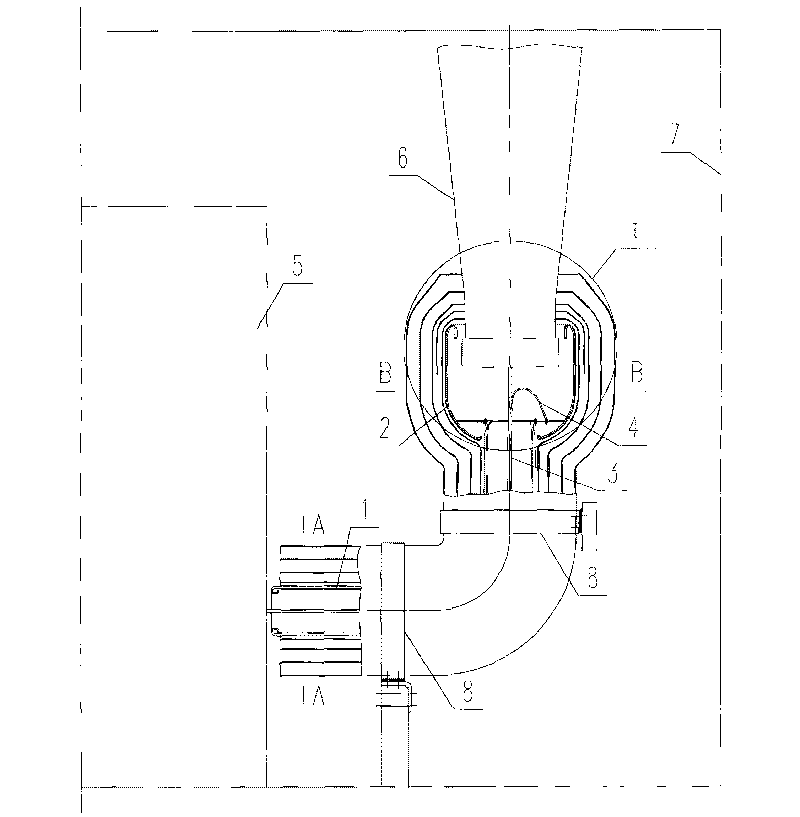 High voltage outgoing line device of extra-high voltage transformer